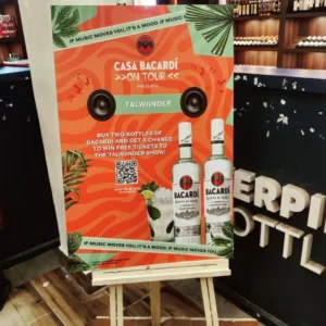 Vinyl Pasting on 5mm sun-board  with Wooden Easel Stand